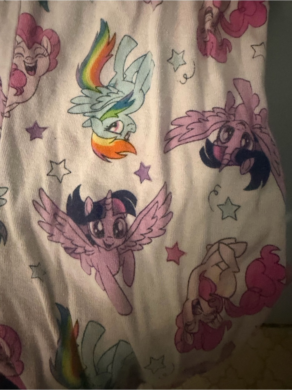My Little Pony 5T Pink Pajama Bottoms with Rainbow & Purple Details - Picture 3 of 8
